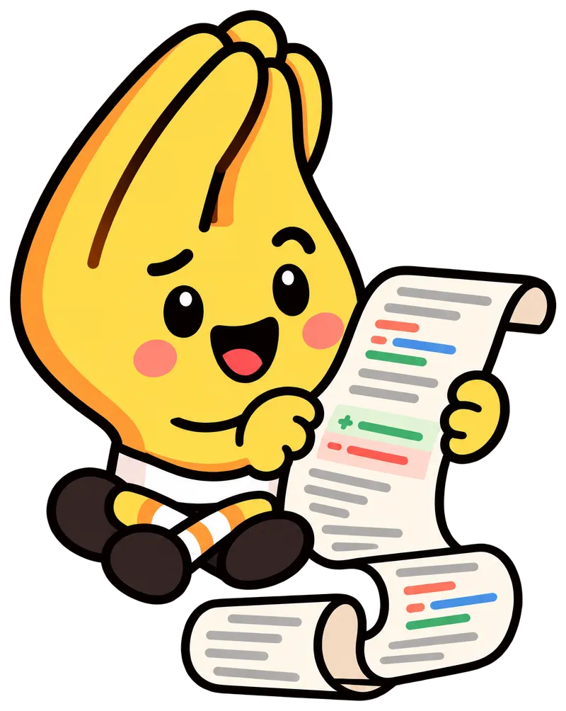 Pigna reading a very long scroll of code