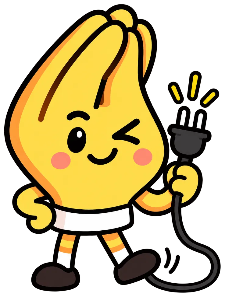 Pigna winking with a power plug